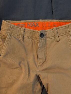 urban pipeline Tan MAXFLEX Kids Casual Pants with Orange Waistband